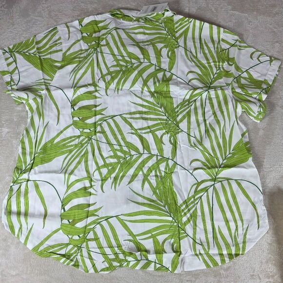 PIYAMA Abigail Pajama Sleep Set XXXL Shorts w/Short Sleeve Top Green/White Palm - Picture 2 of 13